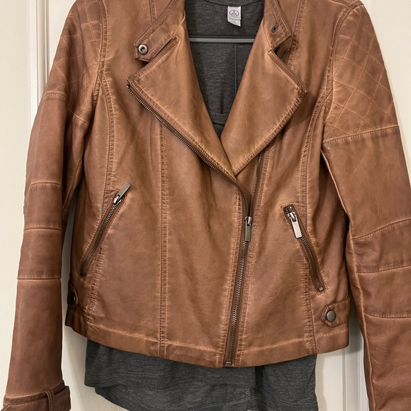 Bagatelle faux leather brown motorcycle jacket Size M - Picture 8 of 9